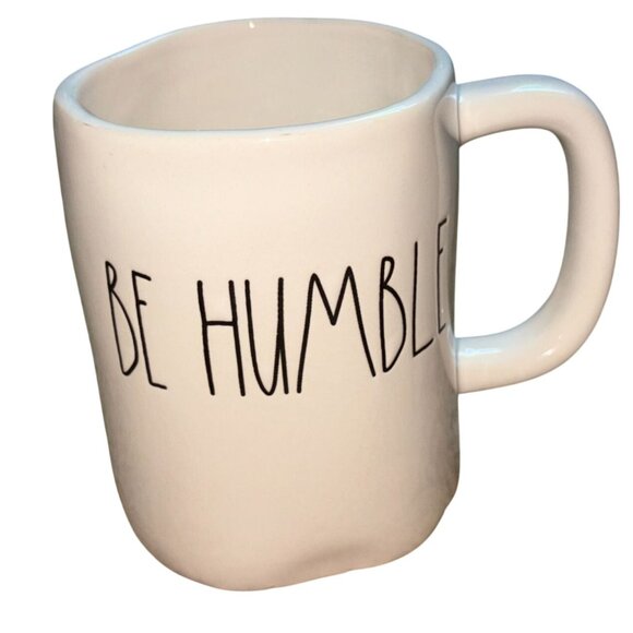 RAE DUNN ~ ARTISAN COLLECTION "BE HUMBLE" WHITE CERAMIC MUG -18 Oz - Picture 1 of 4